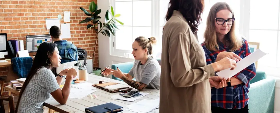 People working in an office.